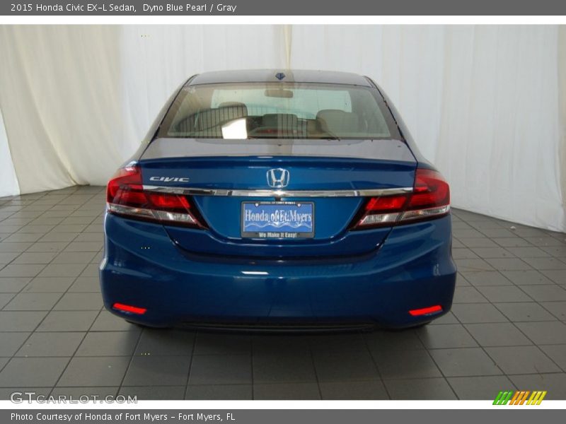 Dyno Blue Pearl / Gray 2015 Honda Civic EX-L Sedan