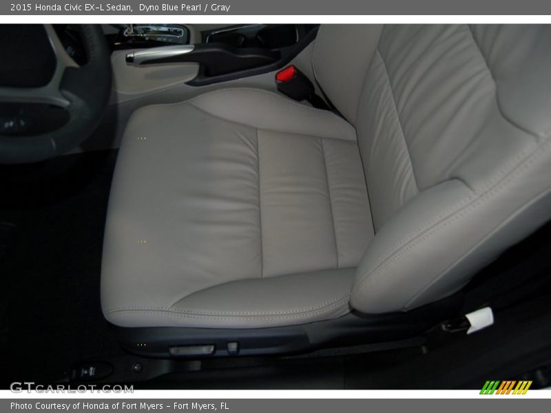 Dyno Blue Pearl / Gray 2015 Honda Civic EX-L Sedan