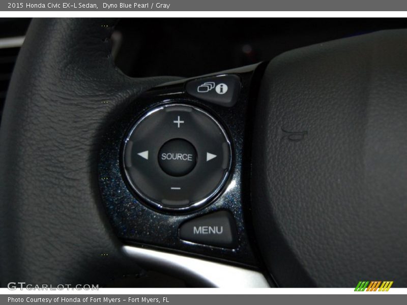 Dyno Blue Pearl / Gray 2015 Honda Civic EX-L Sedan