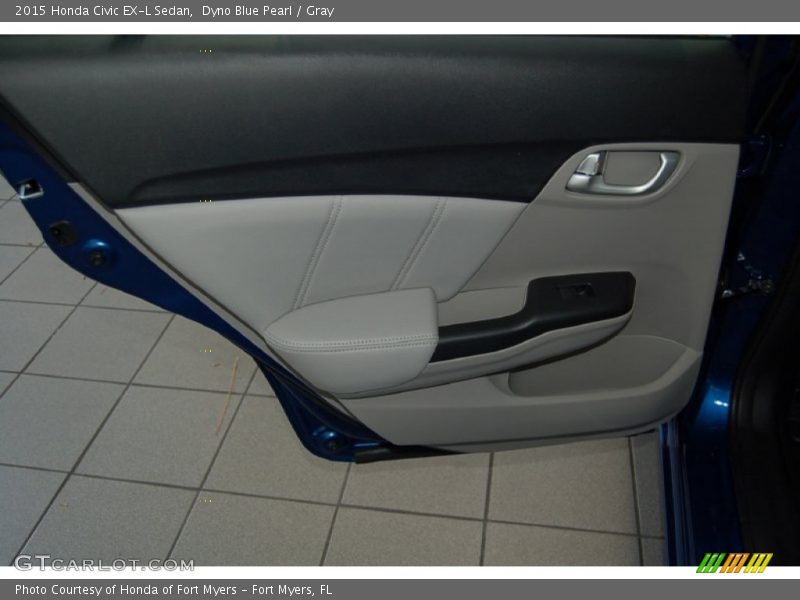 Dyno Blue Pearl / Gray 2015 Honda Civic EX-L Sedan