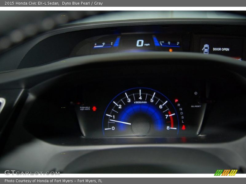 Dyno Blue Pearl / Gray 2015 Honda Civic EX-L Sedan