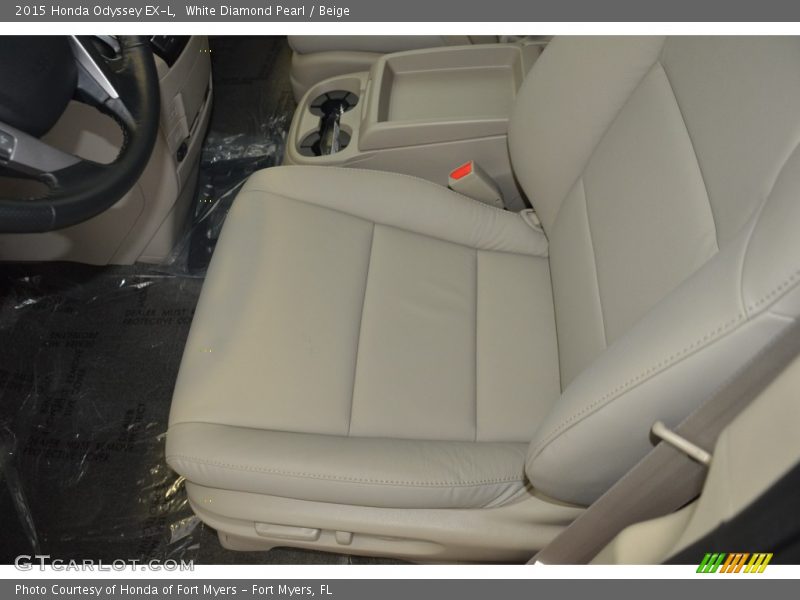 White Diamond Pearl / Beige 2015 Honda Odyssey EX-L
