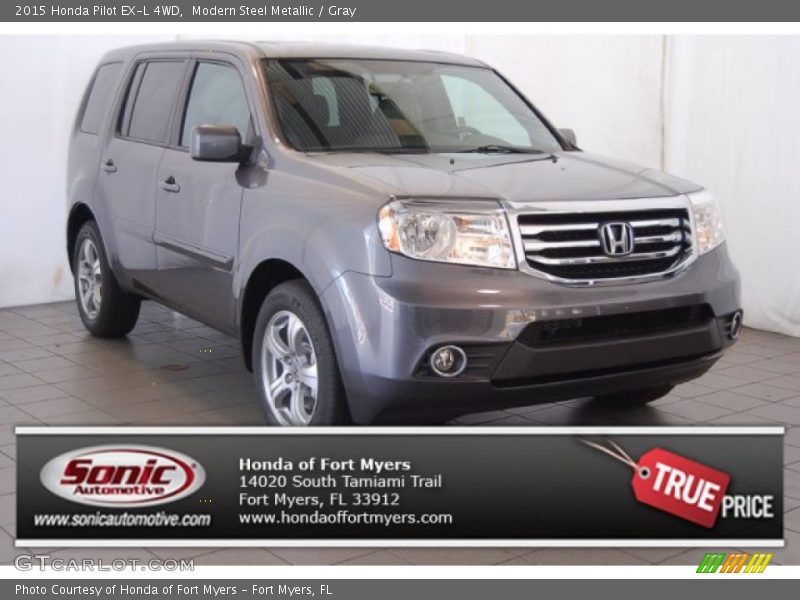 Modern Steel Metallic / Gray 2015 Honda Pilot EX-L 4WD