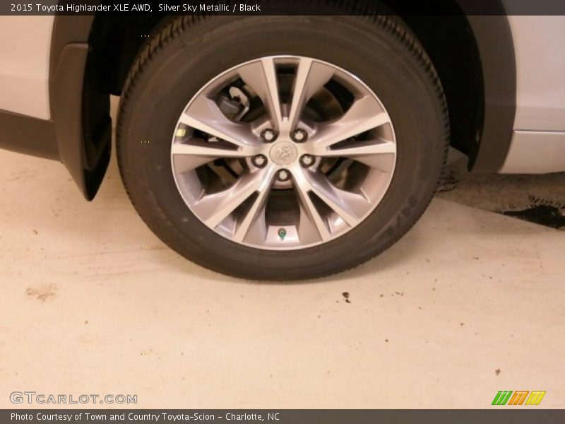 Silver Sky Metallic / Black 2015 Toyota Highlander XLE AWD