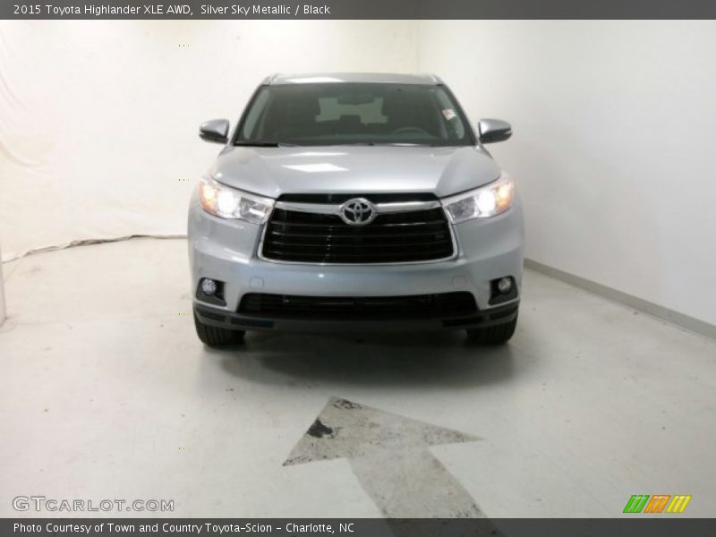 Silver Sky Metallic / Black 2015 Toyota Highlander XLE AWD