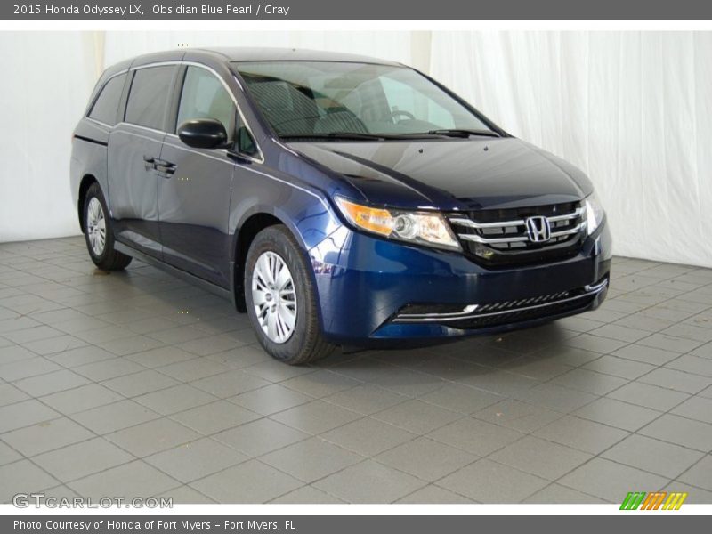 Obsidian Blue Pearl / Gray 2015 Honda Odyssey LX