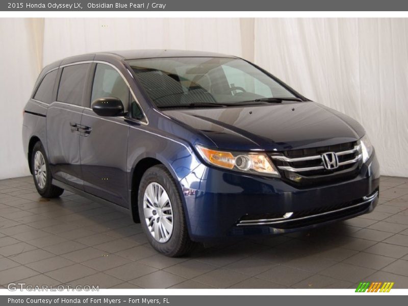 Obsidian Blue Pearl / Gray 2015 Honda Odyssey LX