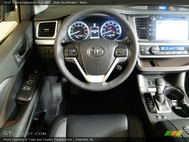 Silver Sky Metallic / Black 2015 Toyota Highlander XLE AWD
