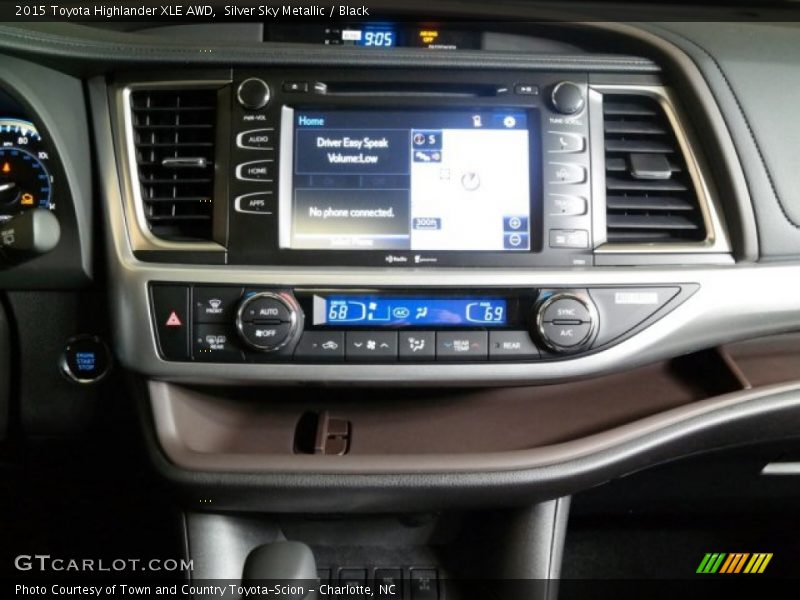Silver Sky Metallic / Black 2015 Toyota Highlander XLE AWD