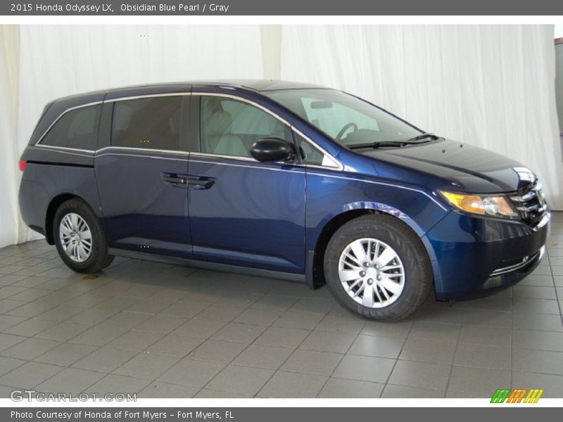 Obsidian Blue Pearl / Gray 2015 Honda Odyssey LX
