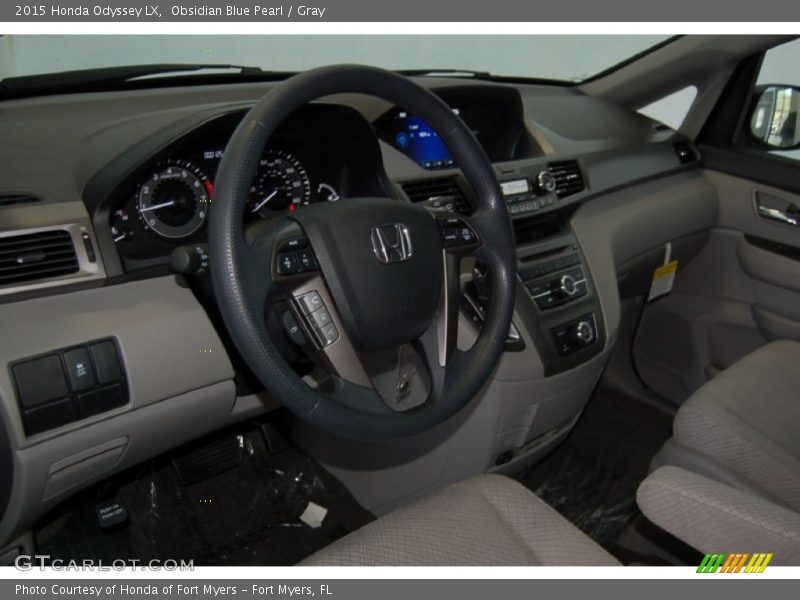 Obsidian Blue Pearl / Gray 2015 Honda Odyssey LX