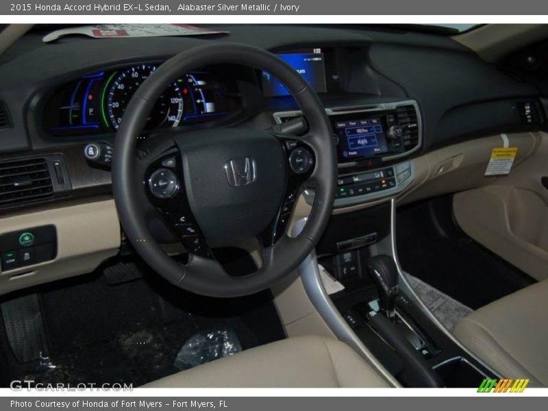 Alabaster Silver Metallic / Ivory 2015 Honda Accord Hybrid EX-L Sedan