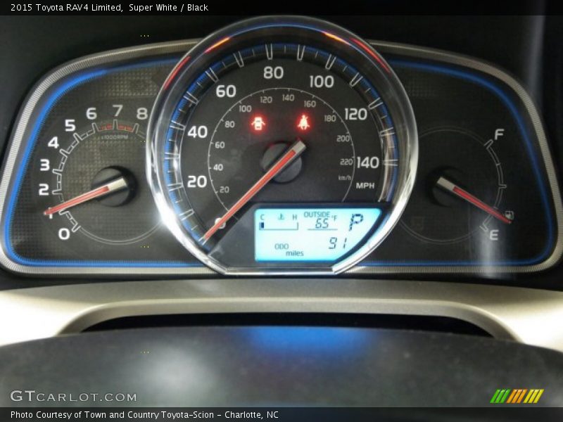Super White / Black 2015 Toyota RAV4 Limited
