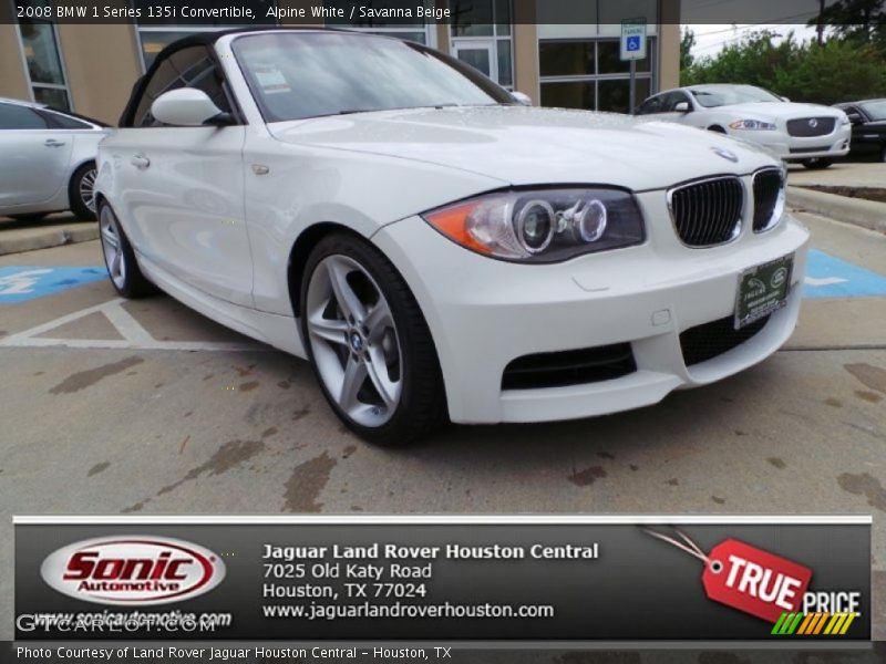 Alpine White / Savanna Beige 2008 BMW 1 Series 135i Convertible