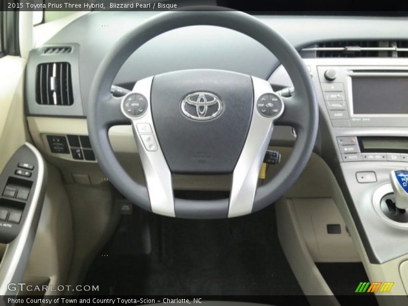 Blizzard Pearl / Bisque 2015 Toyota Prius Three Hybrid
