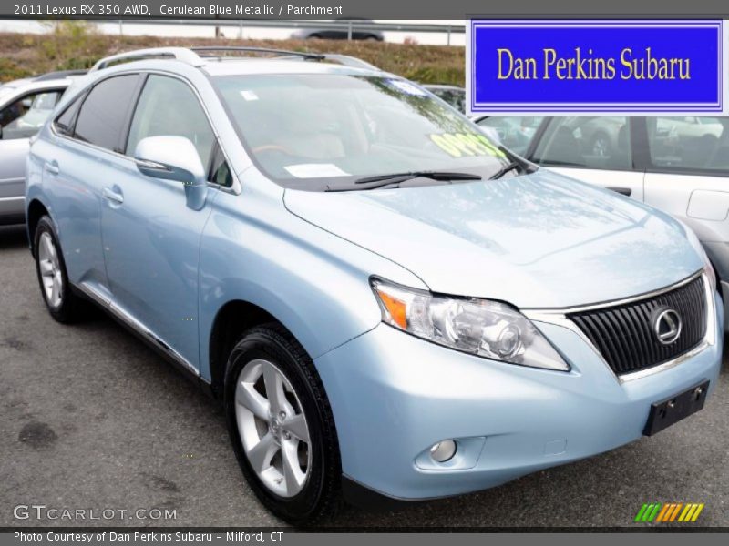 Cerulean Blue Metallic / Parchment 2011 Lexus RX 350 AWD