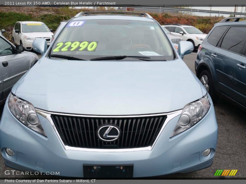 Cerulean Blue Metallic / Parchment 2011 Lexus RX 350 AWD