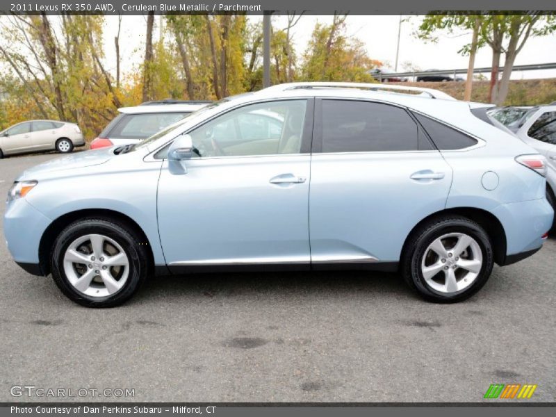 Cerulean Blue Metallic / Parchment 2011 Lexus RX 350 AWD