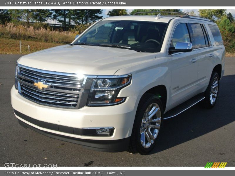 White Diamond Tricoat / Cocoa/Dune 2015 Chevrolet Tahoe LTZ 4WD