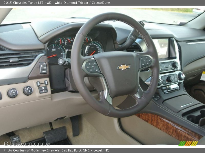 White Diamond Tricoat / Cocoa/Dune 2015 Chevrolet Tahoe LTZ 4WD