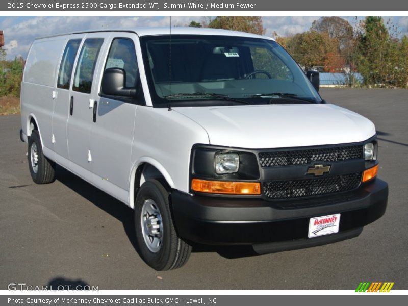 Summit White / Medium Pewter 2015 Chevrolet Express 2500 Cargo Extended WT