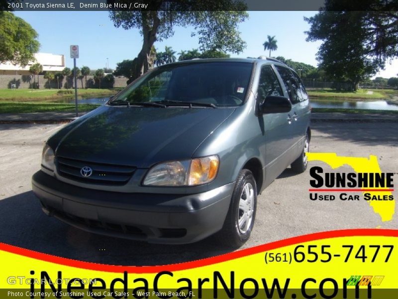 Denim Blue Mica / Gray 2001 Toyota Sienna LE