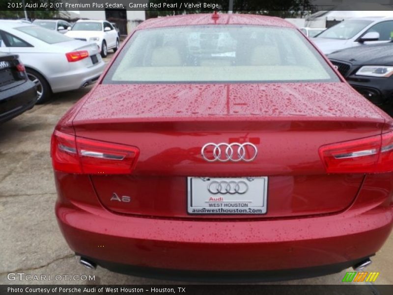 Garnet Red Pearl / Velvet Beige 2015 Audi A6 2.0T Premium Plus Sedan