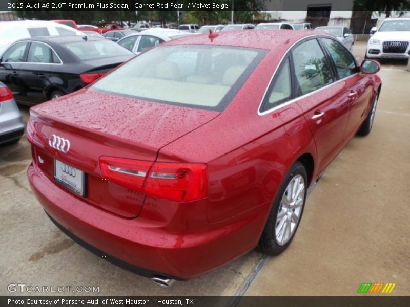 Garnet Red Pearl / Velvet Beige 2015 Audi A6 2.0T Premium Plus Sedan