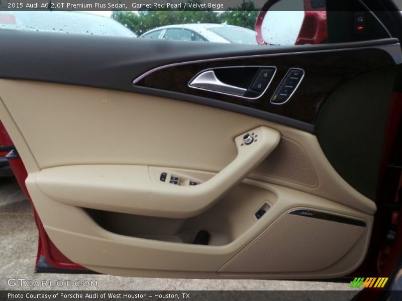 Garnet Red Pearl / Velvet Beige 2015 Audi A6 2.0T Premium Plus Sedan