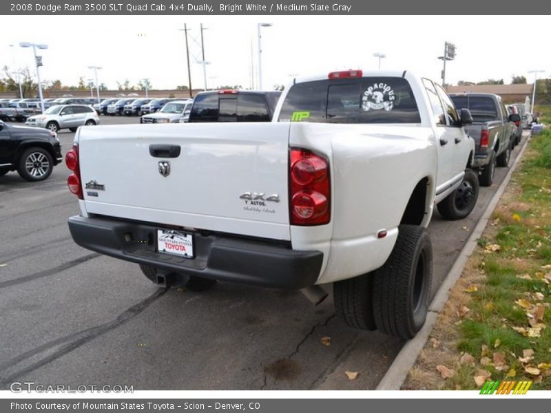 Bright White / Medium Slate Gray 2008 Dodge Ram 3500 SLT Quad Cab 4x4 Dually