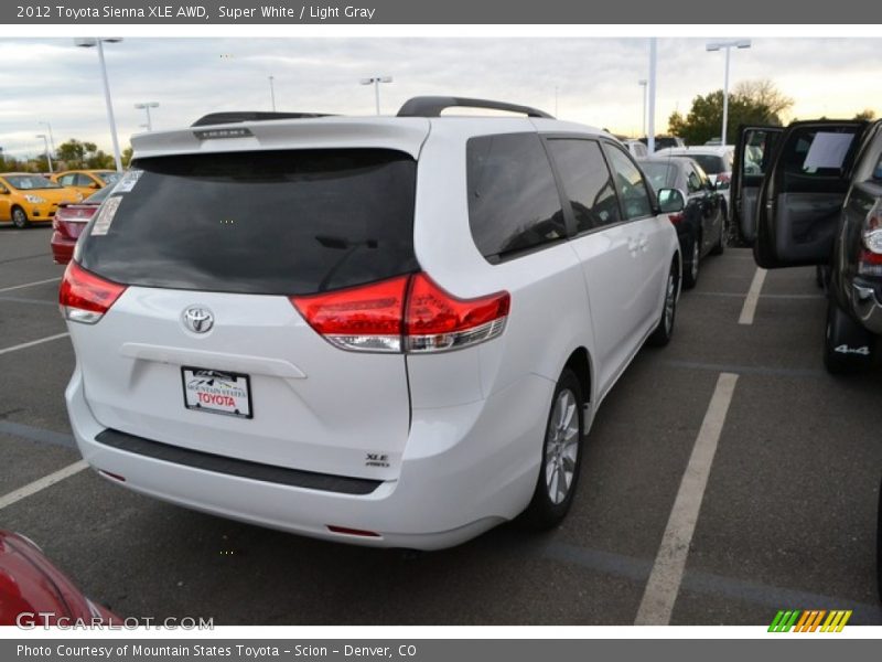 Super White / Light Gray 2012 Toyota Sienna XLE AWD