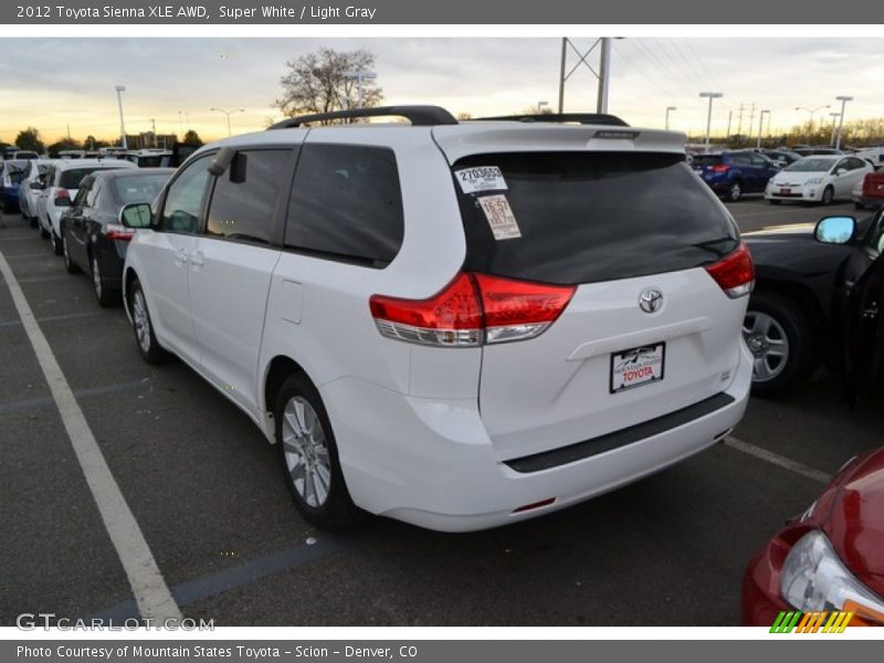 Super White / Light Gray 2012 Toyota Sienna XLE AWD