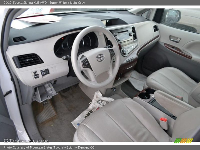 Super White / Light Gray 2012 Toyota Sienna XLE AWD