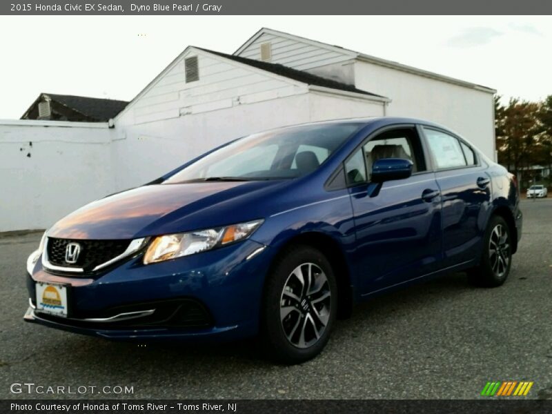 Dyno Blue Pearl / Gray 2015 Honda Civic EX Sedan