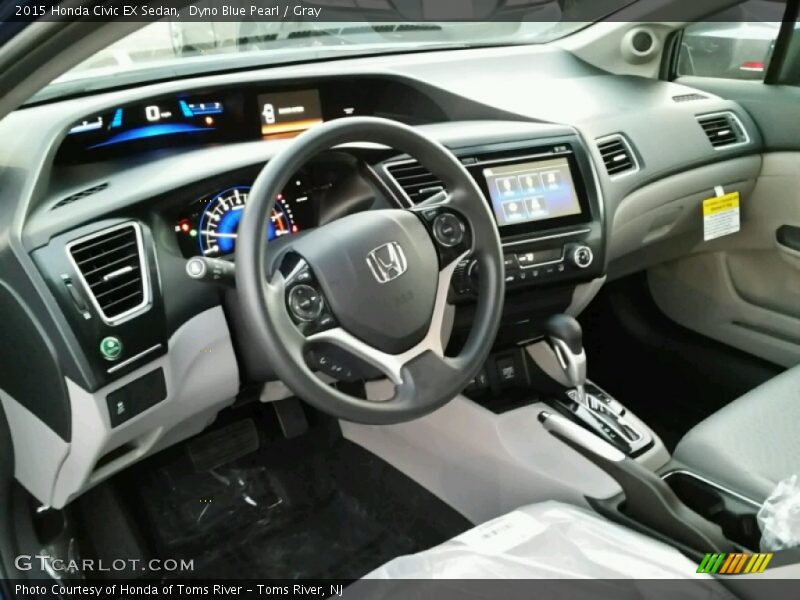 Dyno Blue Pearl / Gray 2015 Honda Civic EX Sedan