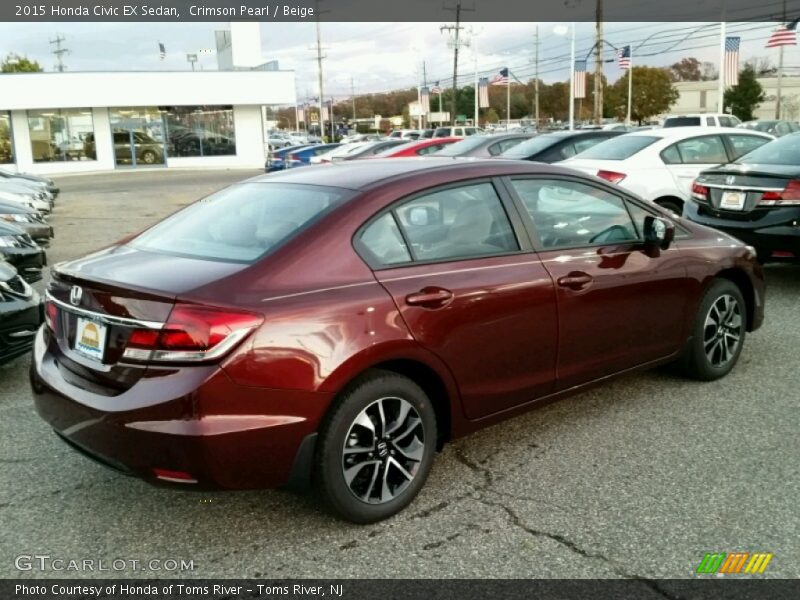 Crimson Pearl / Beige 2015 Honda Civic EX Sedan
