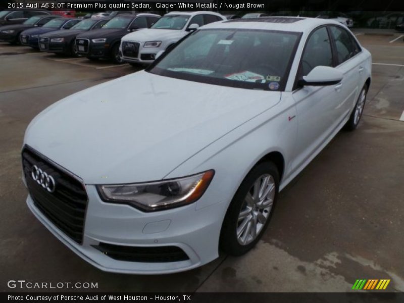Glacier White Metallic / Nougat Brown 2015 Audi A6 3.0T Premium Plus quattro Sedan