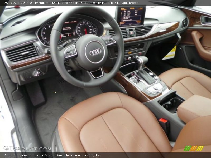 Glacier White Metallic / Nougat Brown 2015 Audi A6 3.0T Premium Plus quattro Sedan