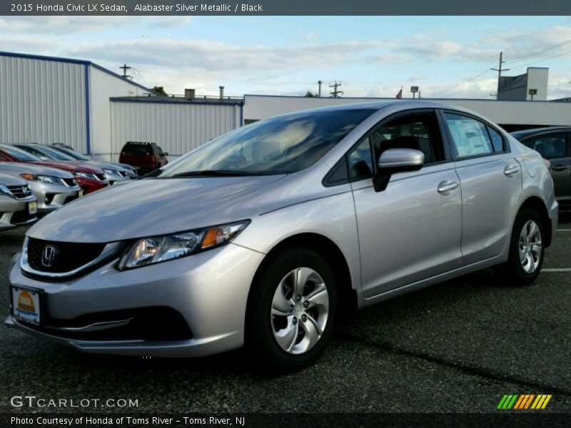 Alabaster Silver Metallic / Black 2015 Honda Civic LX Sedan