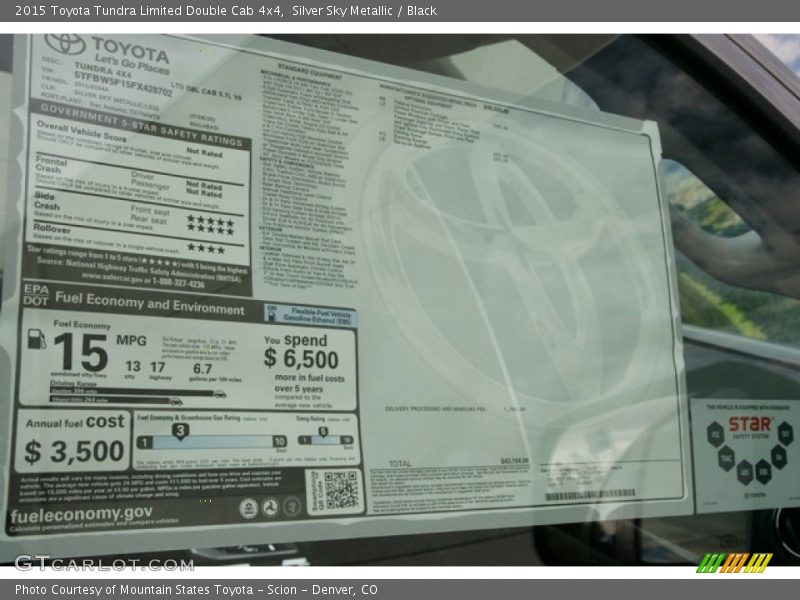 Silver Sky Metallic / Black 2015 Toyota Tundra Limited Double Cab 4x4