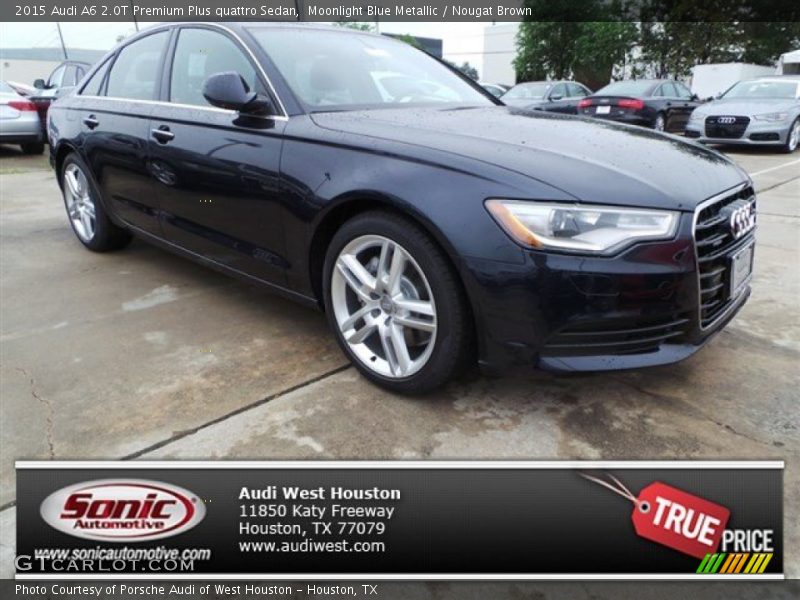 Moonlight Blue Metallic / Nougat Brown 2015 Audi A6 2.0T Premium Plus quattro Sedan