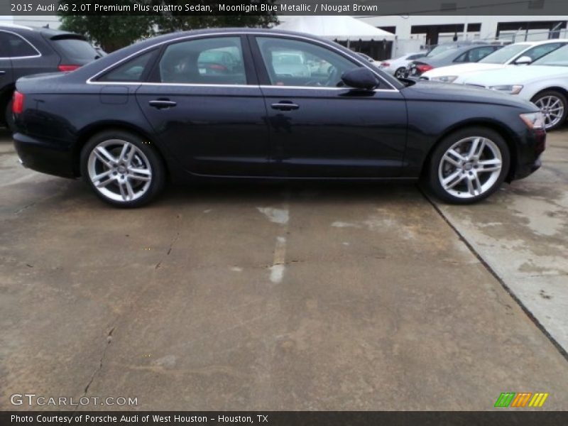 Moonlight Blue Metallic / Nougat Brown 2015 Audi A6 2.0T Premium Plus quattro Sedan