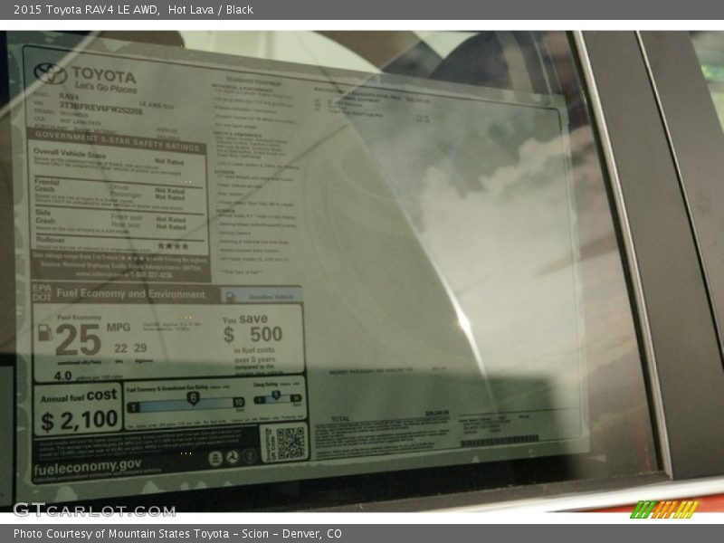 Hot Lava / Black 2015 Toyota RAV4 LE AWD