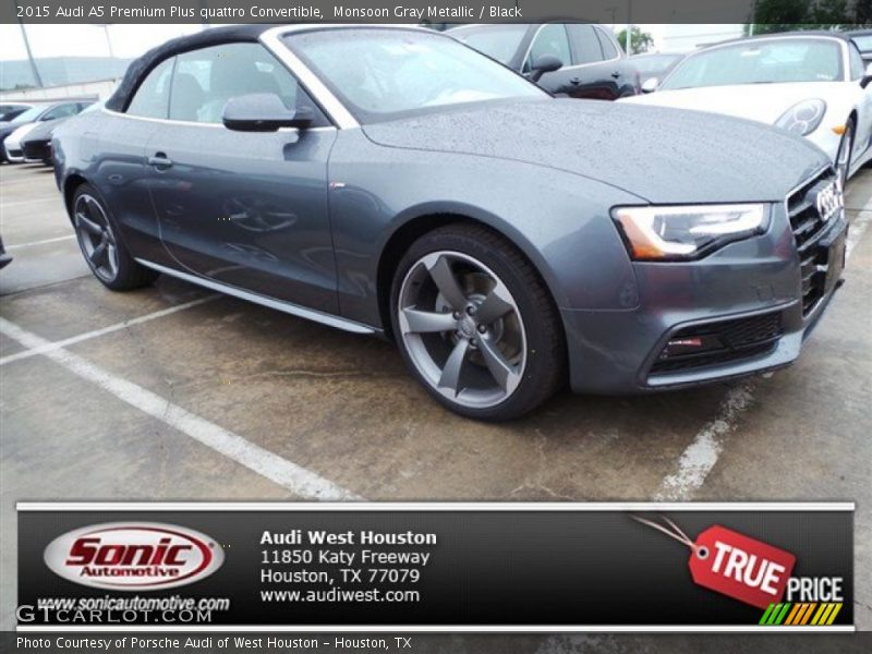 Monsoon Gray Metallic / Black 2015 Audi A5 Premium Plus quattro Convertible