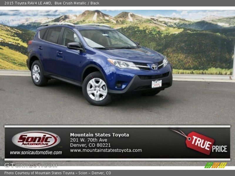 Blue Crush Metallic / Black 2015 Toyota RAV4 LE AWD