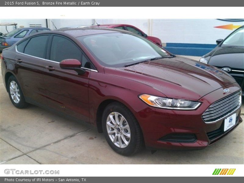 Bronze Fire Metallic / Earth Gray 2015 Ford Fusion S