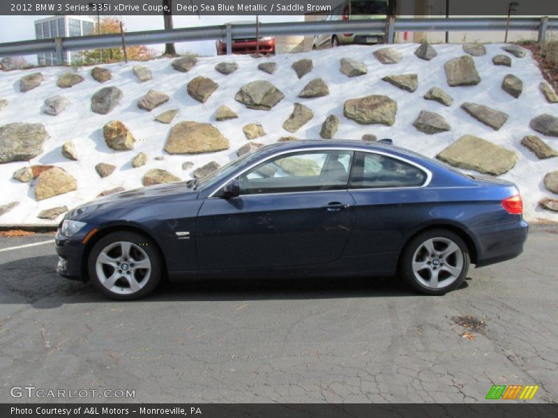 Deep Sea Blue Metallic / Saddle Brown 2012 BMW 3 Series 335i xDrive Coupe