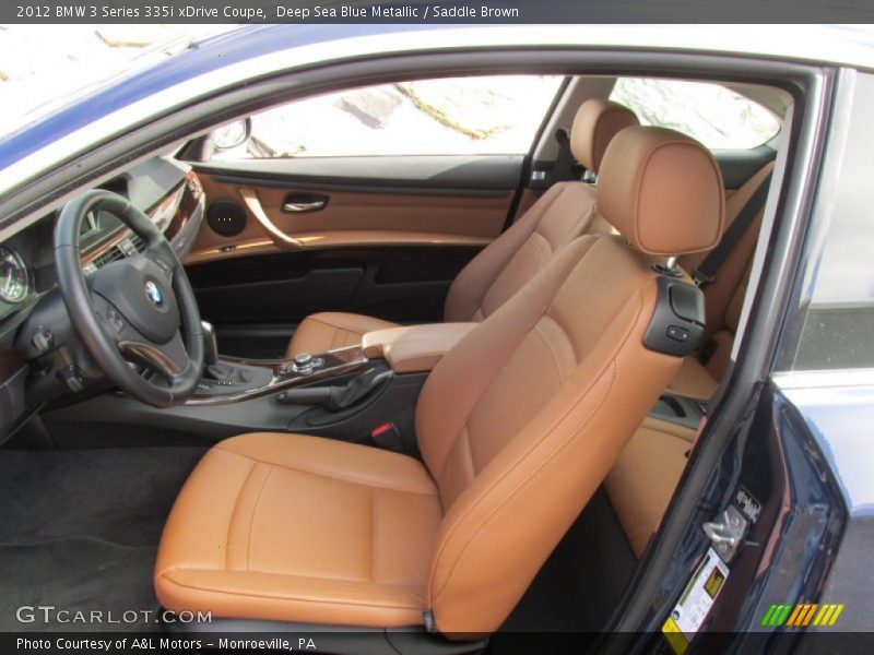 Deep Sea Blue Metallic / Saddle Brown 2012 BMW 3 Series 335i xDrive Coupe