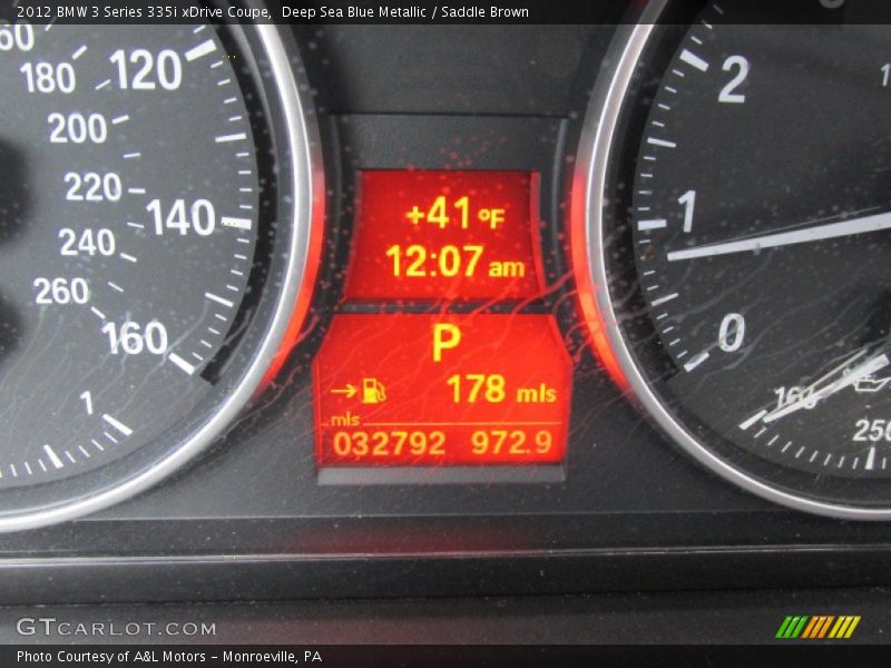 Deep Sea Blue Metallic / Saddle Brown 2012 BMW 3 Series 335i xDrive Coupe