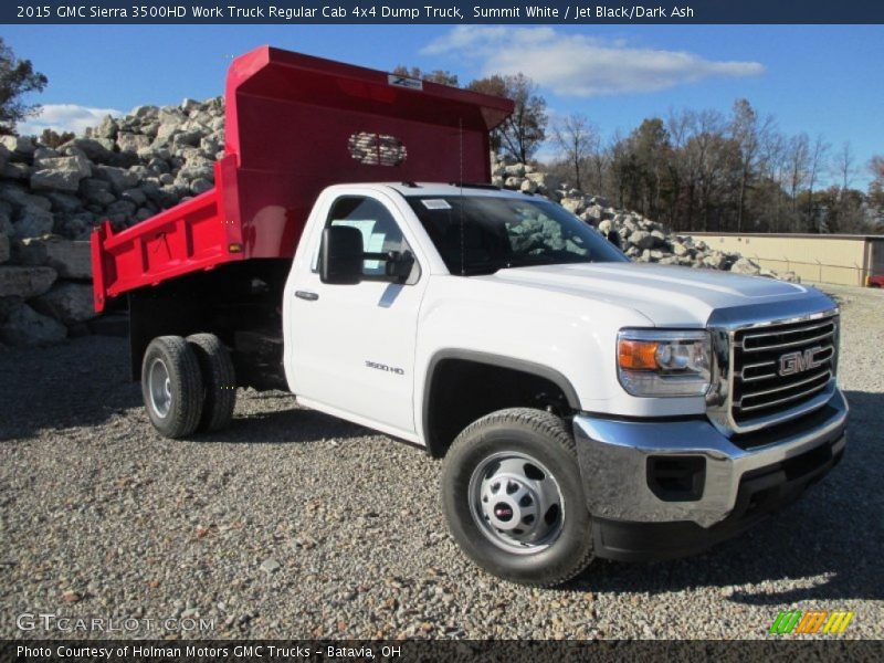 Summit White / Jet Black/Dark Ash 2015 GMC Sierra 3500HD Work Truck Regular Cab 4x4 Dump Truck